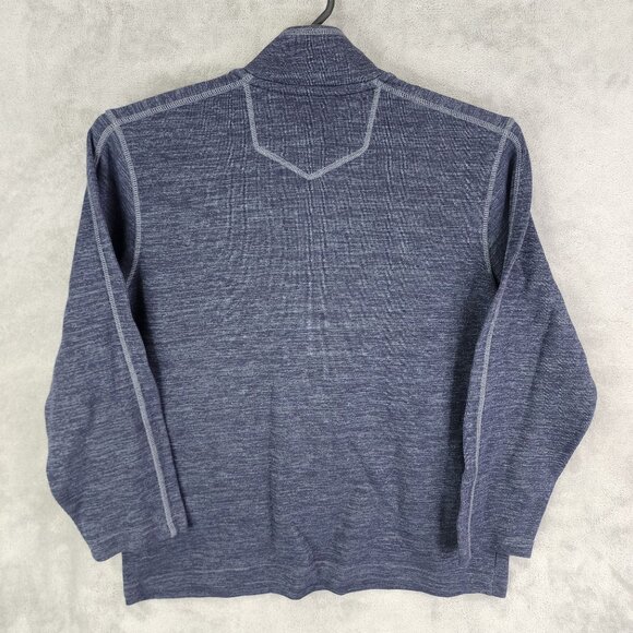 Mens Heather Blue Eddie Bauer Sweatshirt 1/4 Zip Long Sleeve Mock Neck Size L - Picture 6 of 9
